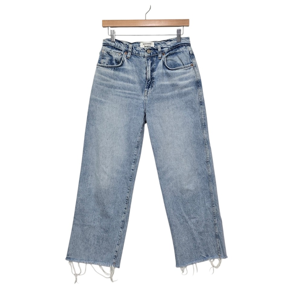 Reformation Val 90s Mid Rise Straight Cropped Jeans Manzanita Blue Size 27
